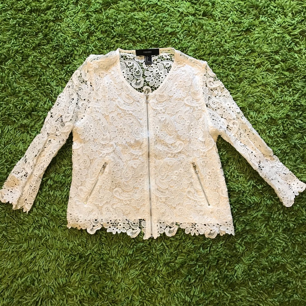 White lace cardigan